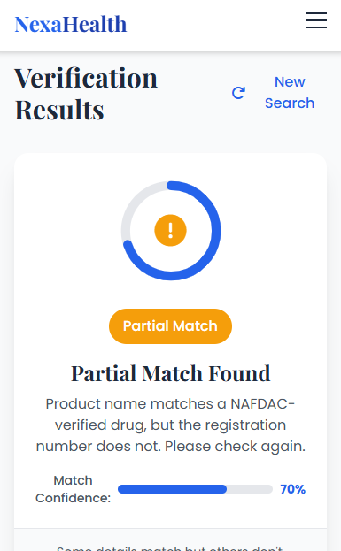 NexaHealth Verification Screen